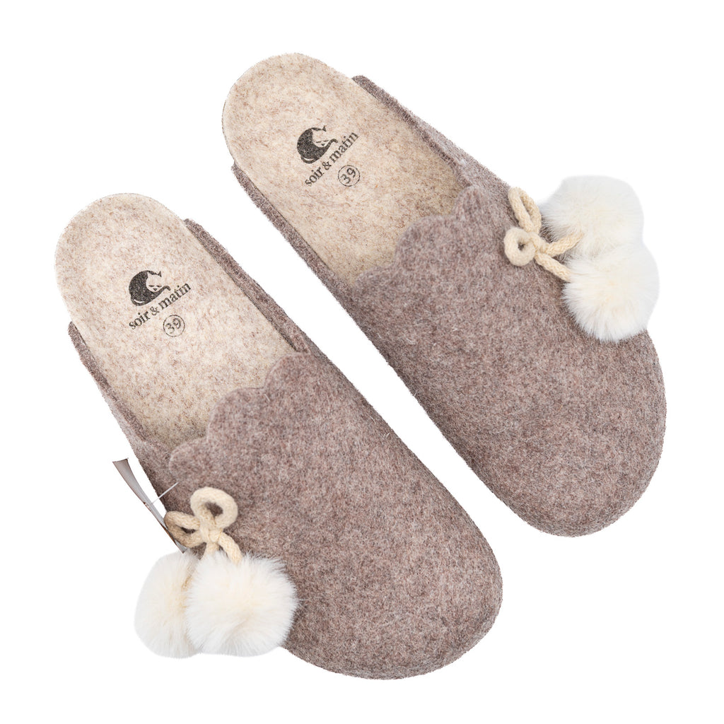 Pantoufles Biosweety  Taupe SOIR &MATIN