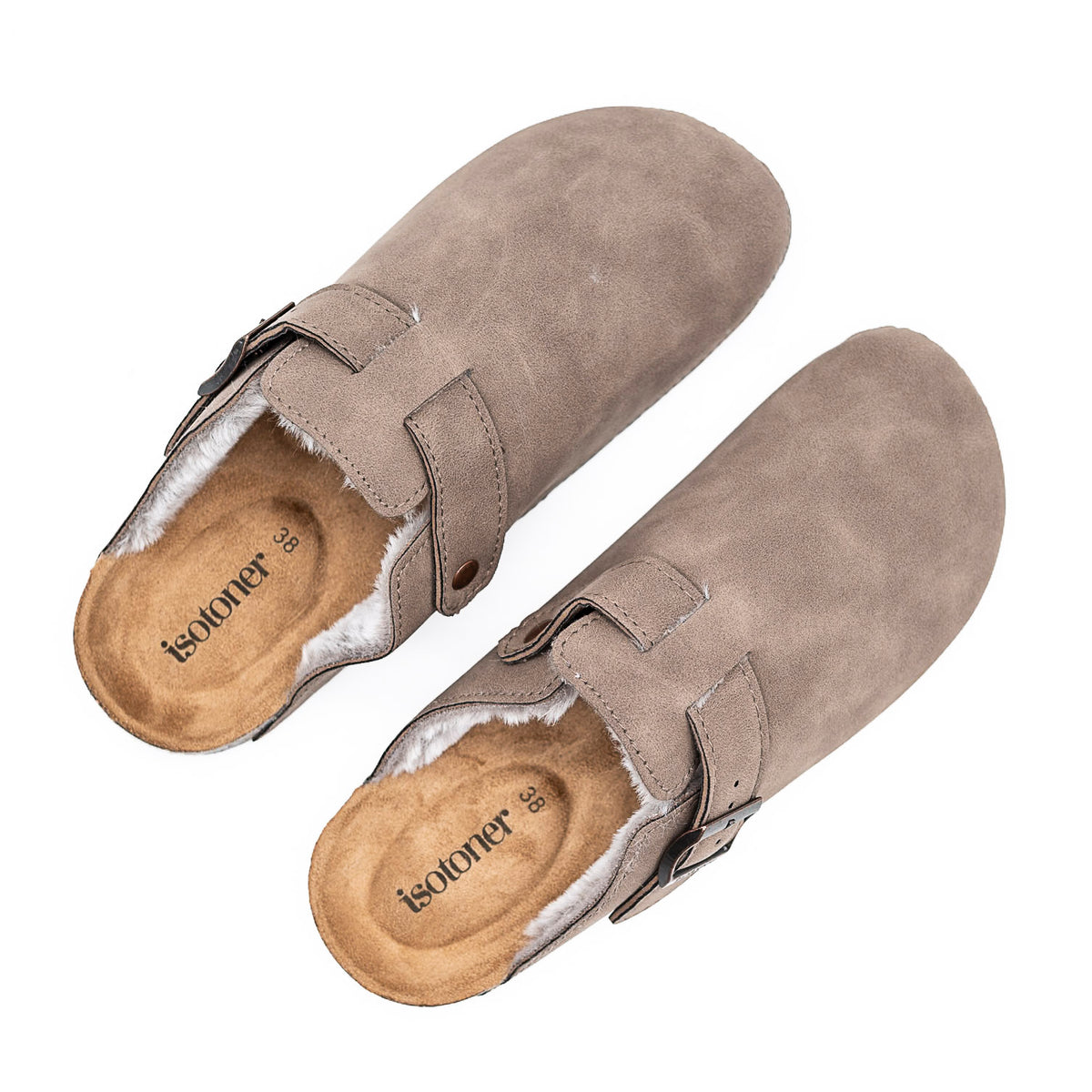 Pantoufles mules taupe ISOTONER