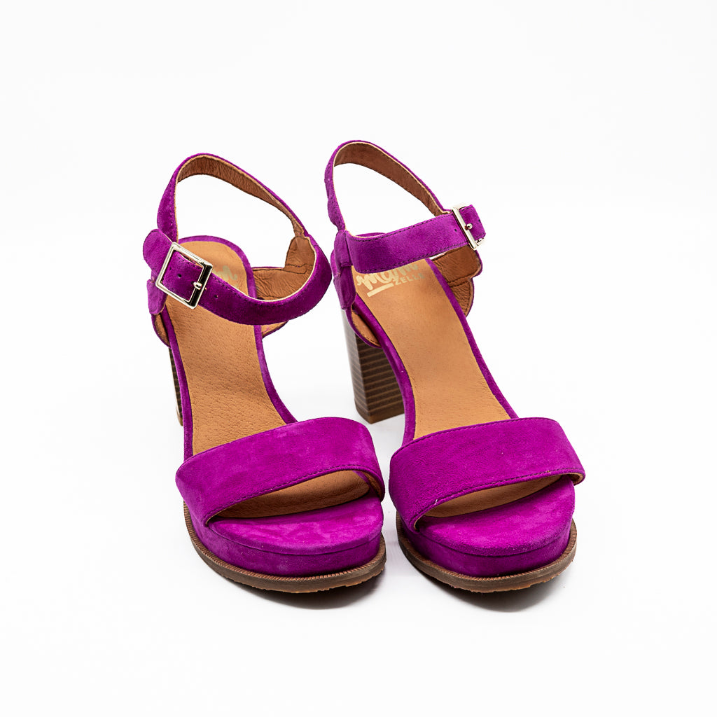 Sandales Talon Jain Velours Fushia MAMZELLE