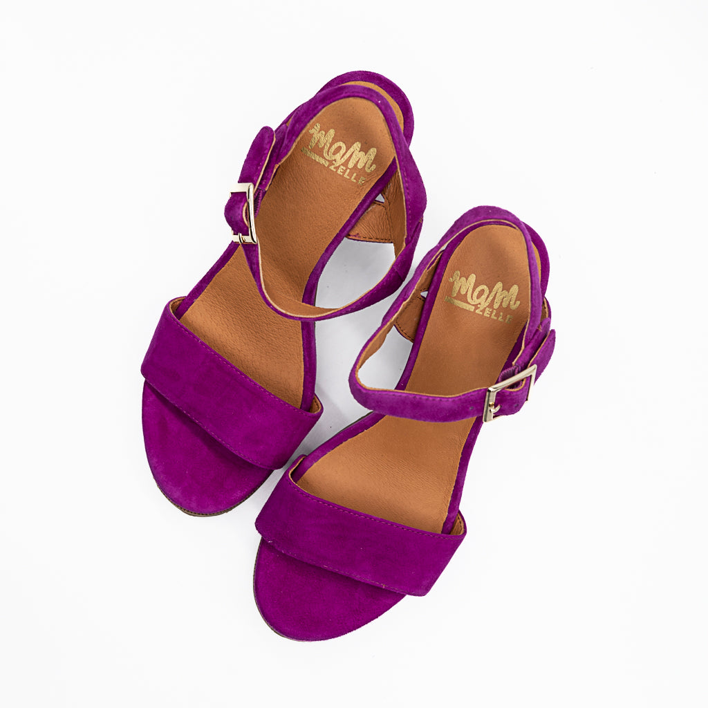 Sandales Talon Jain Velours Fushia MAMZELLE