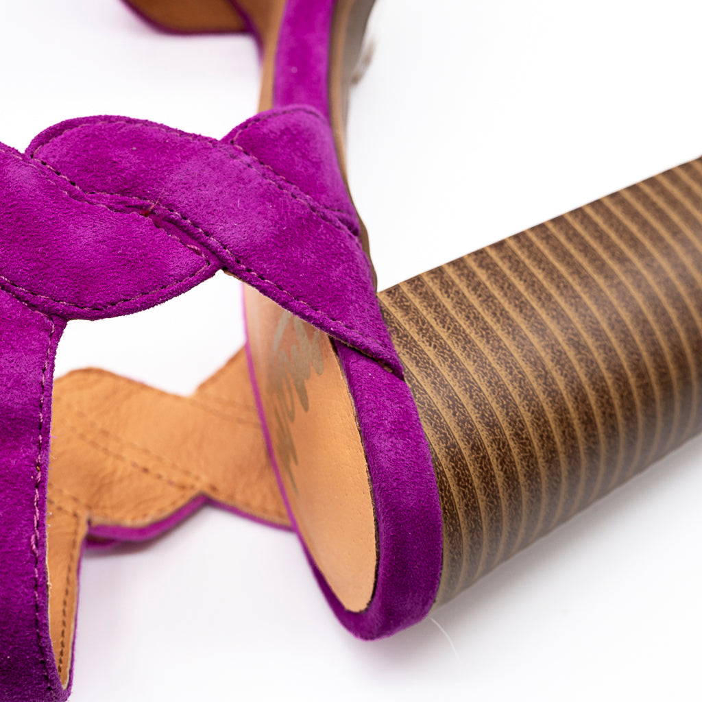 Sandales Talon Jain Velours Fushia MAMZELLE