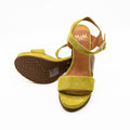 Sandales Talon Jain Velours Anis MAMZELLE
