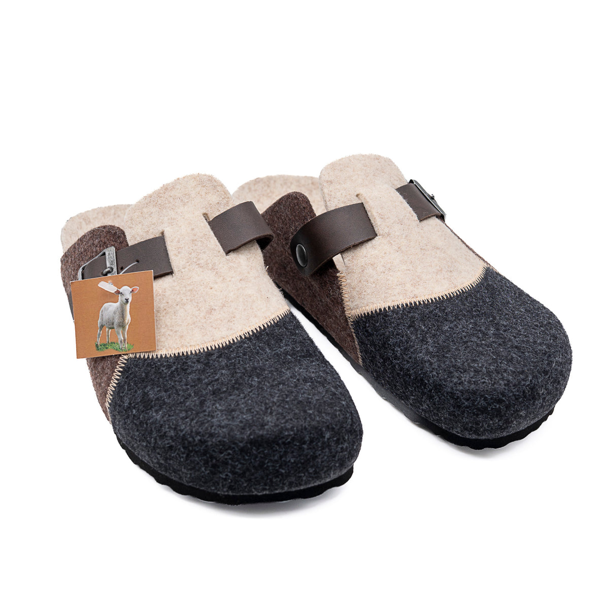 Pantoufles Mules  Sabot Biohouse Beige /Marron / Gris SOIR & MATIN