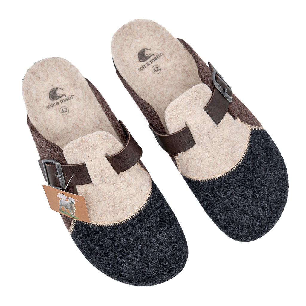 Pantoufles Mules  Sabot Biohouse Beige /Marron / Gris SOIR & MATIN