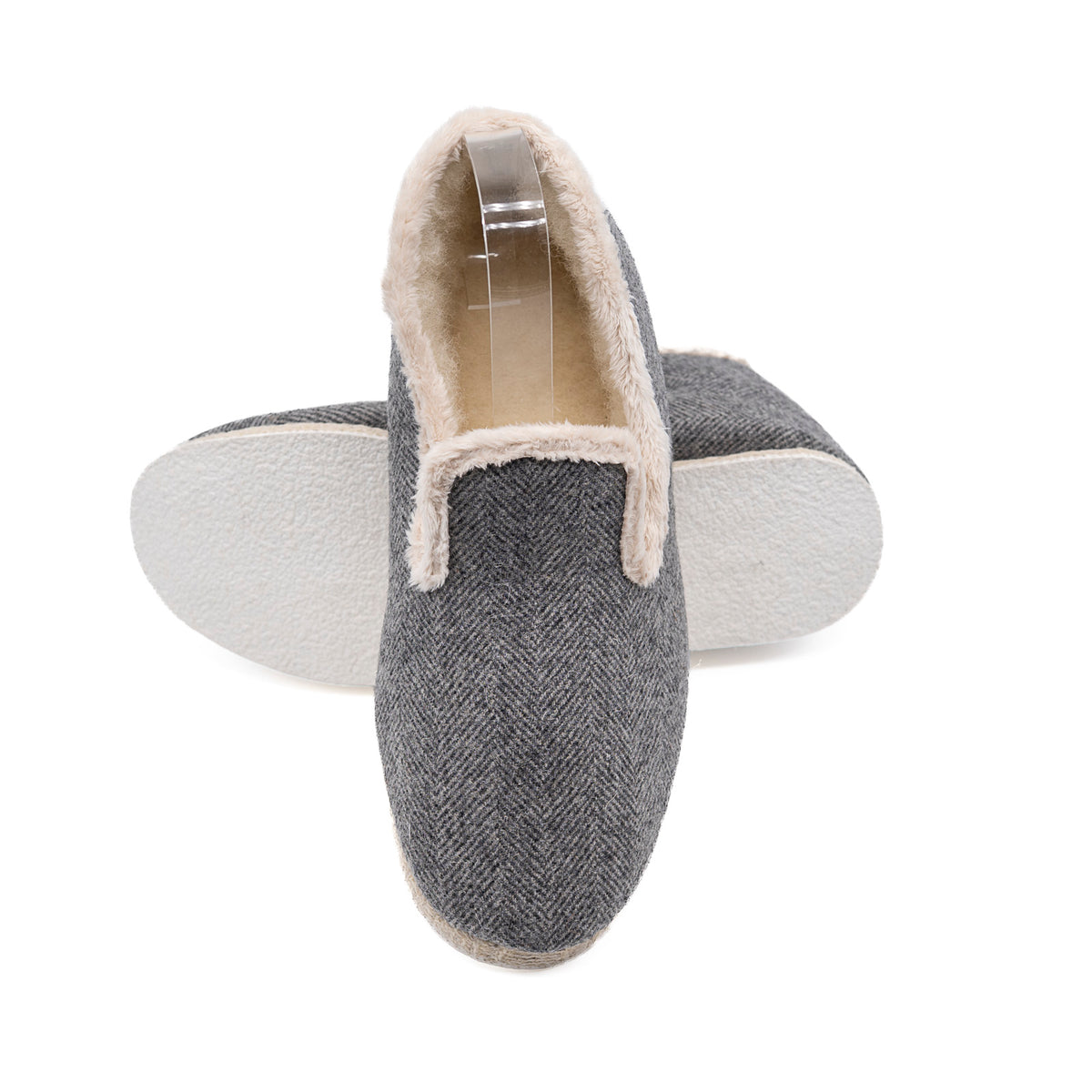 Pantoufles Charentaises Francine Chevron gris CAUSSIN