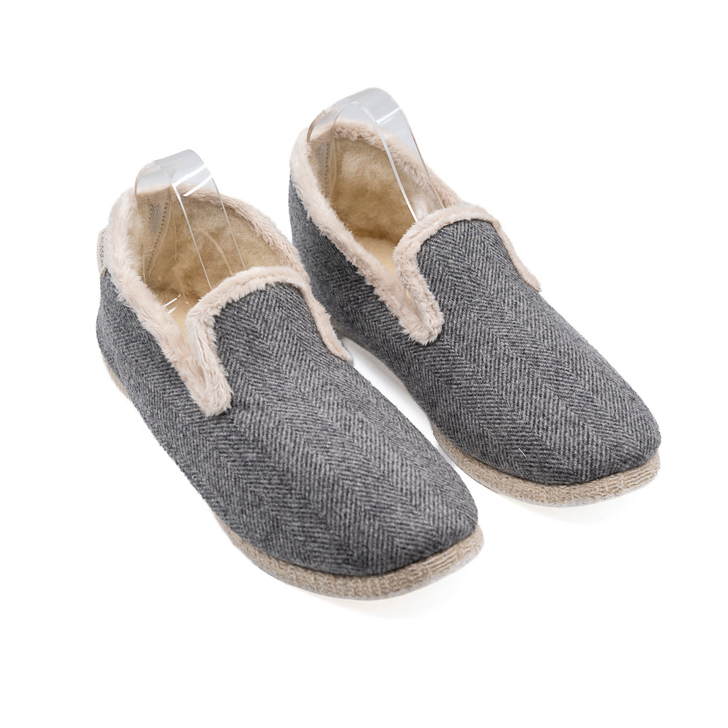 Pantoufles Charentaises Francine Chevron gris CAUSSIN