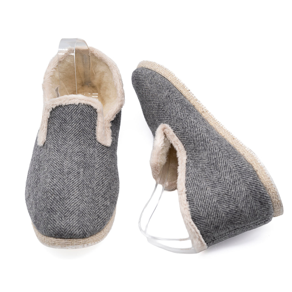 Pantoufles Charentaises Francine Chevron gris CAUSSIN