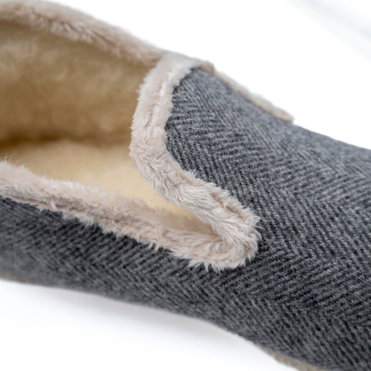 Pantoufles Charentaises Francine Chevron gris CAUSSIN