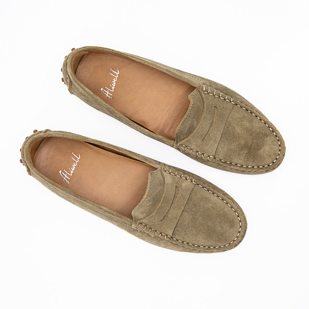 Mocassins  Moka Velours Pastel Amande ALIWELL