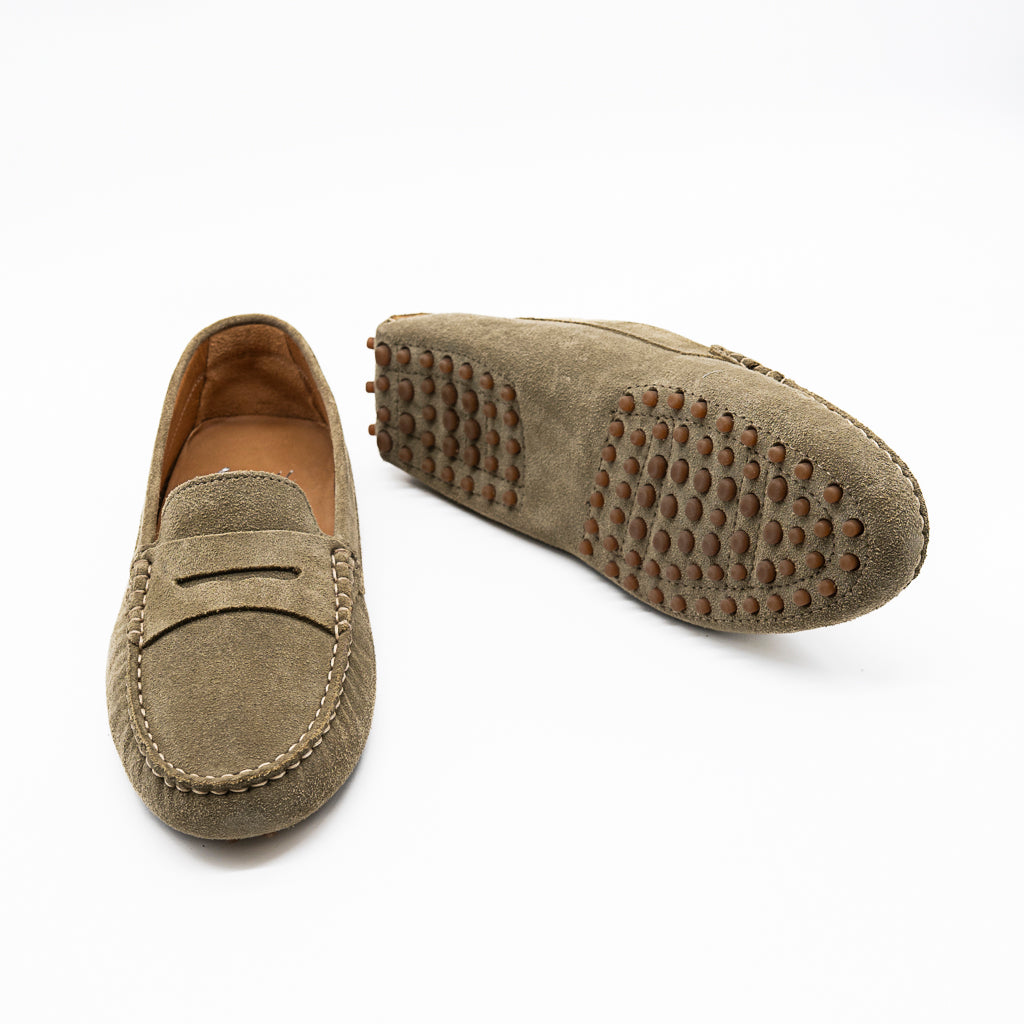 Mocassins  Moka Velours Pastel Amande ALIWELL