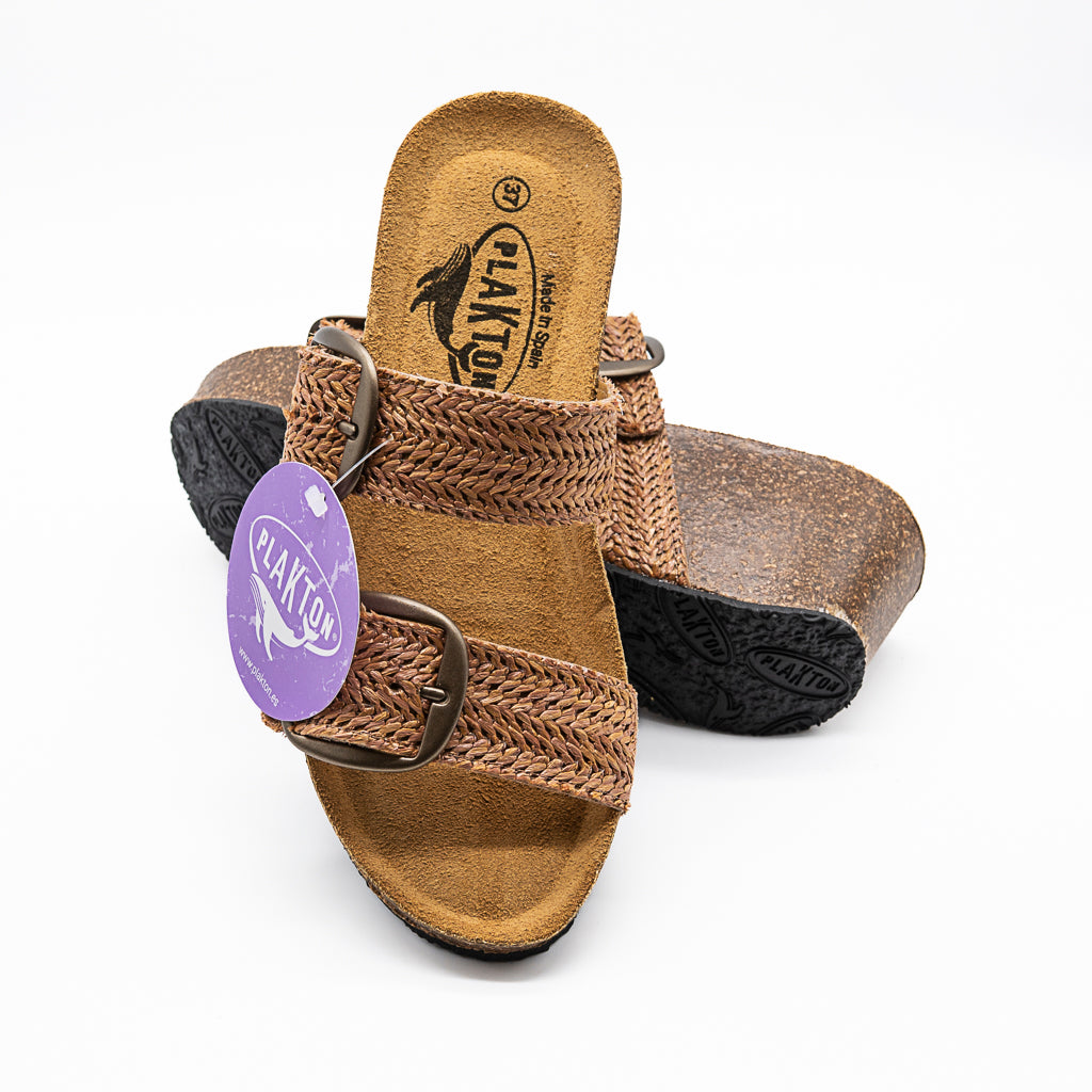 Mules So Rock Rafia Marron PLAKTON