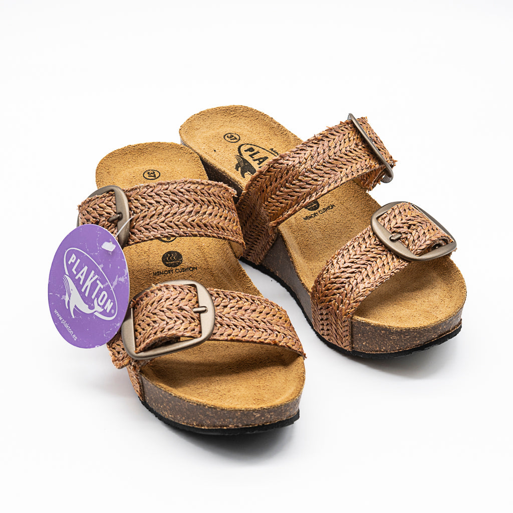 Mules So Rock Rafia Marron PLAKTON