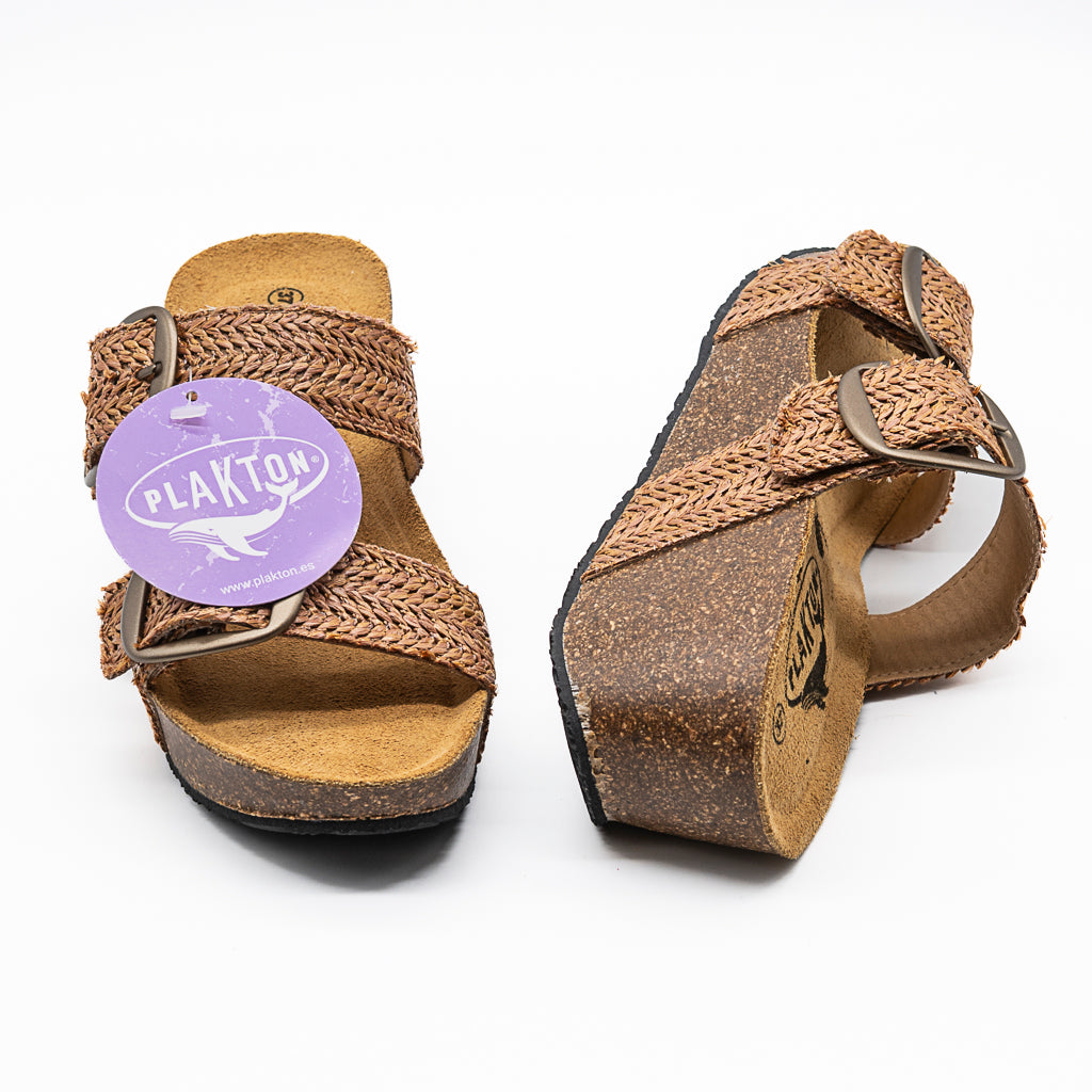 Mules So Rock Rafia Marron PLAKTON